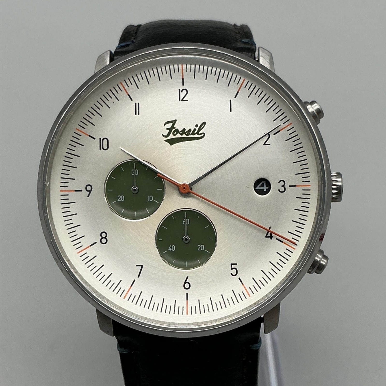Fossil Chase FS5560 Mens Watch 42mm Chronograph Leather Date New Battery