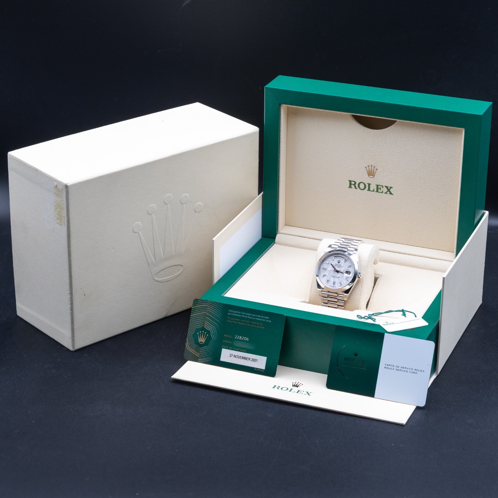 ROLEX Day-Date 40 Platinum President Meteorite Dial 228206