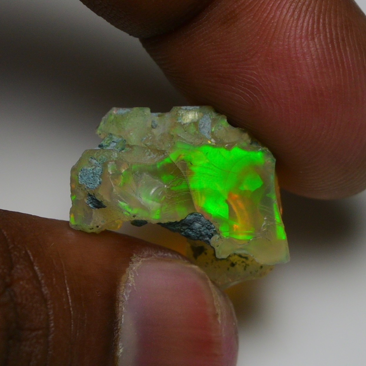 Jewelry Grade Black Opal Rough 13.90 Cts, Natural Ethiopian Raw, Neon Fire Opal