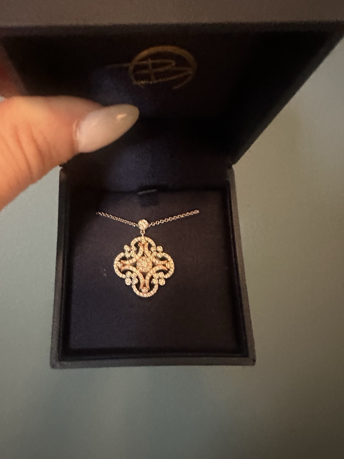Gabriel and Co. 14k White and Rose Gold Necklace