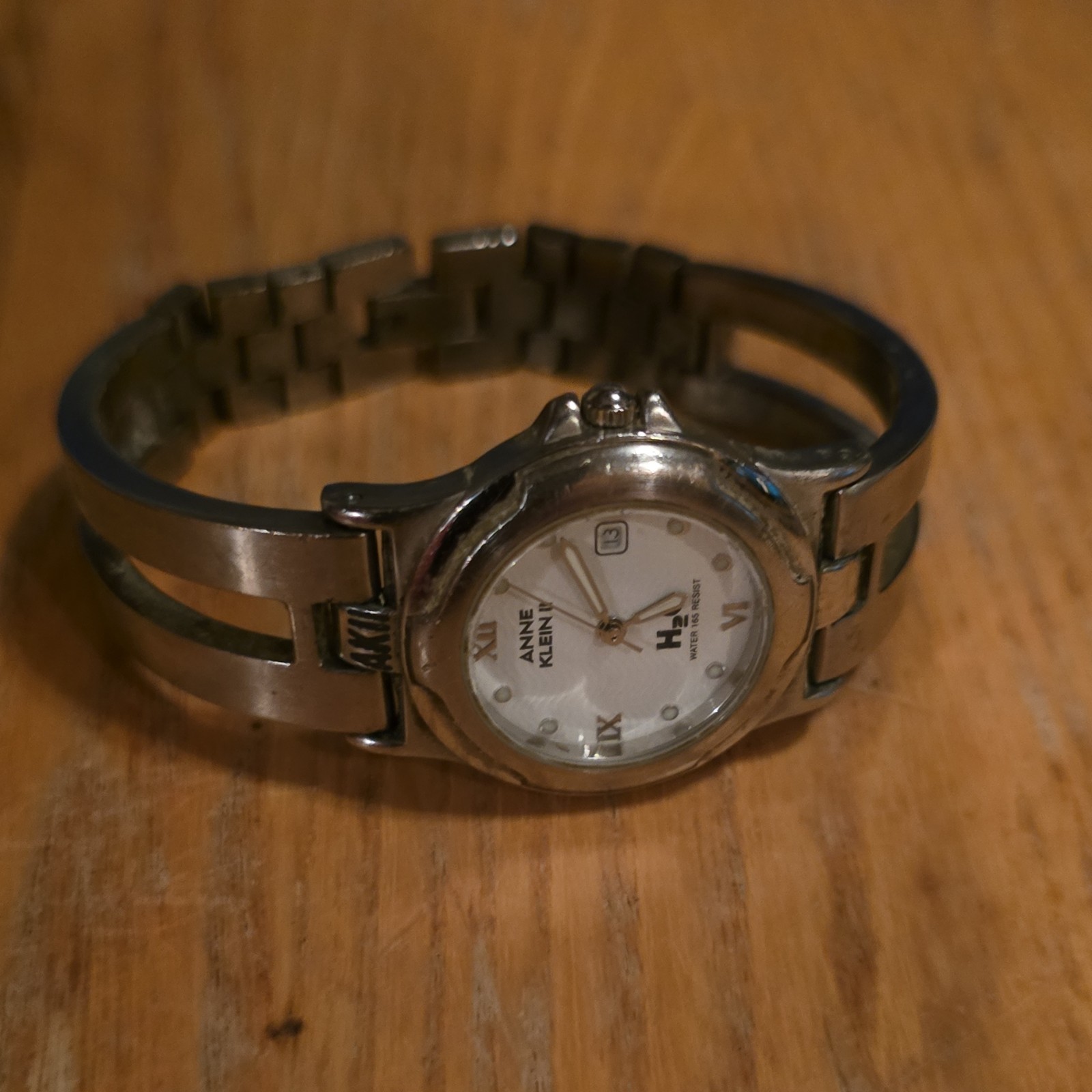 Anne Klein II H2O Women’s Quartz Silver Tone Bracelet Watch White Dial Date