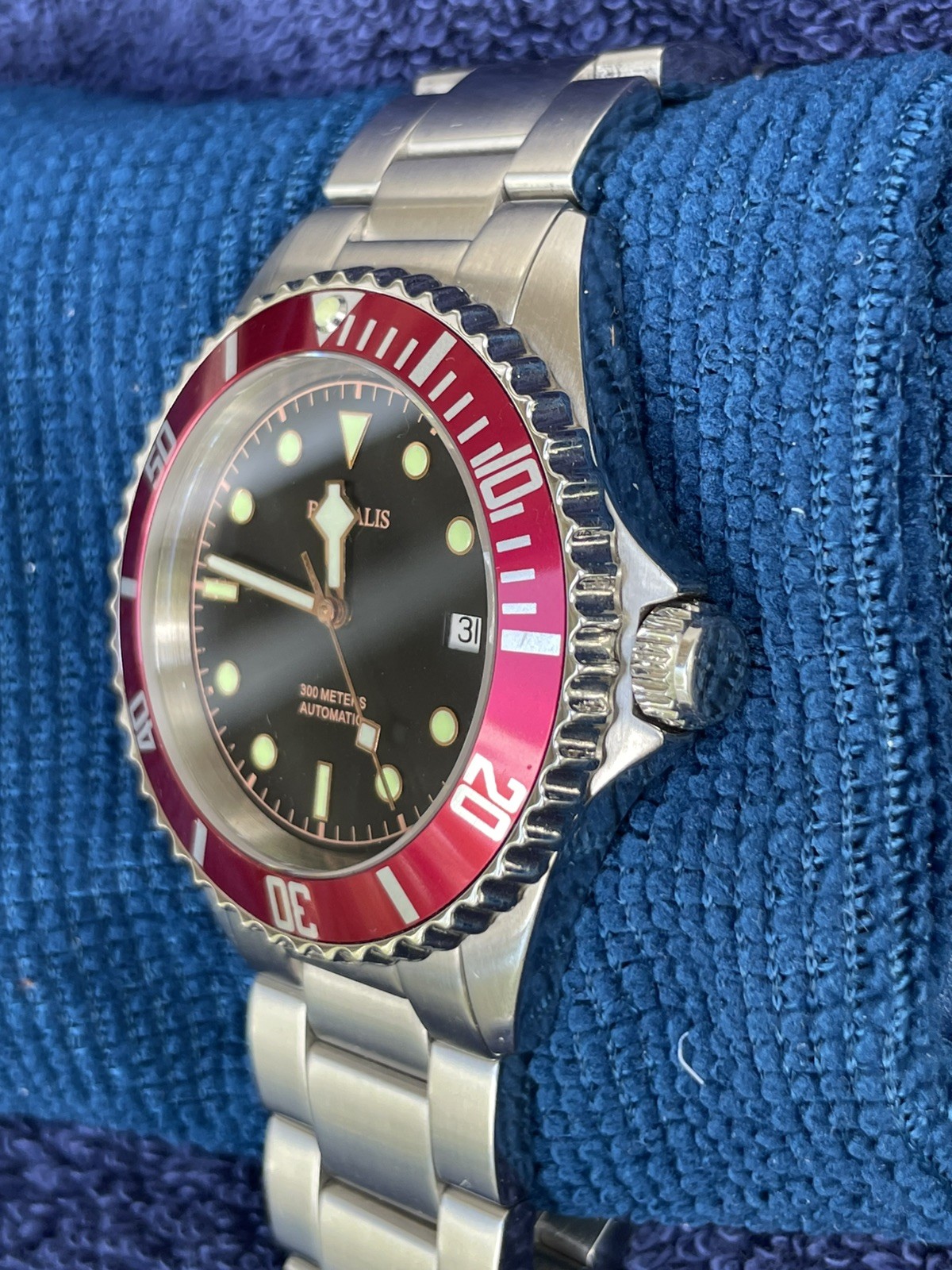 Borealis Bull Shark V2 BBSV2BD Automatic 38mm Red Ceramic Bezel Full Kit