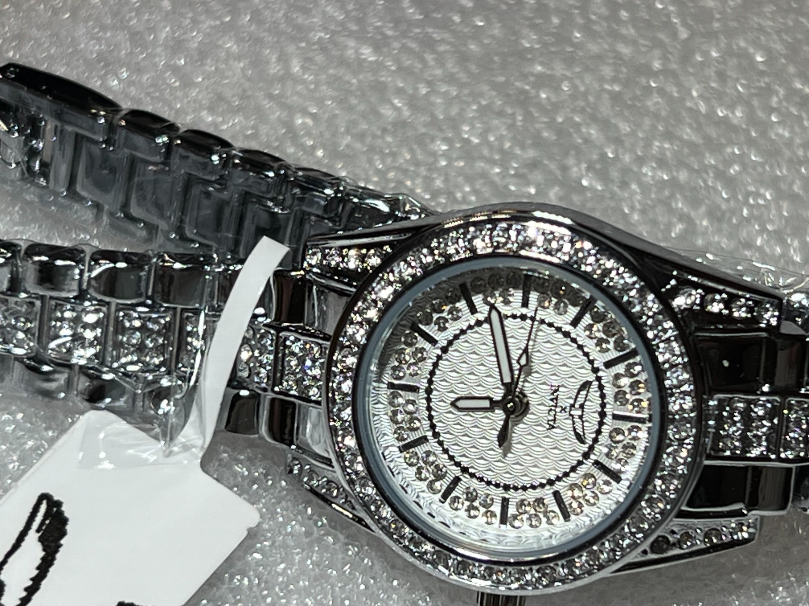 Invicta Wildflower I Women’s 32mm silver iced out crystal dress watch Retail$229