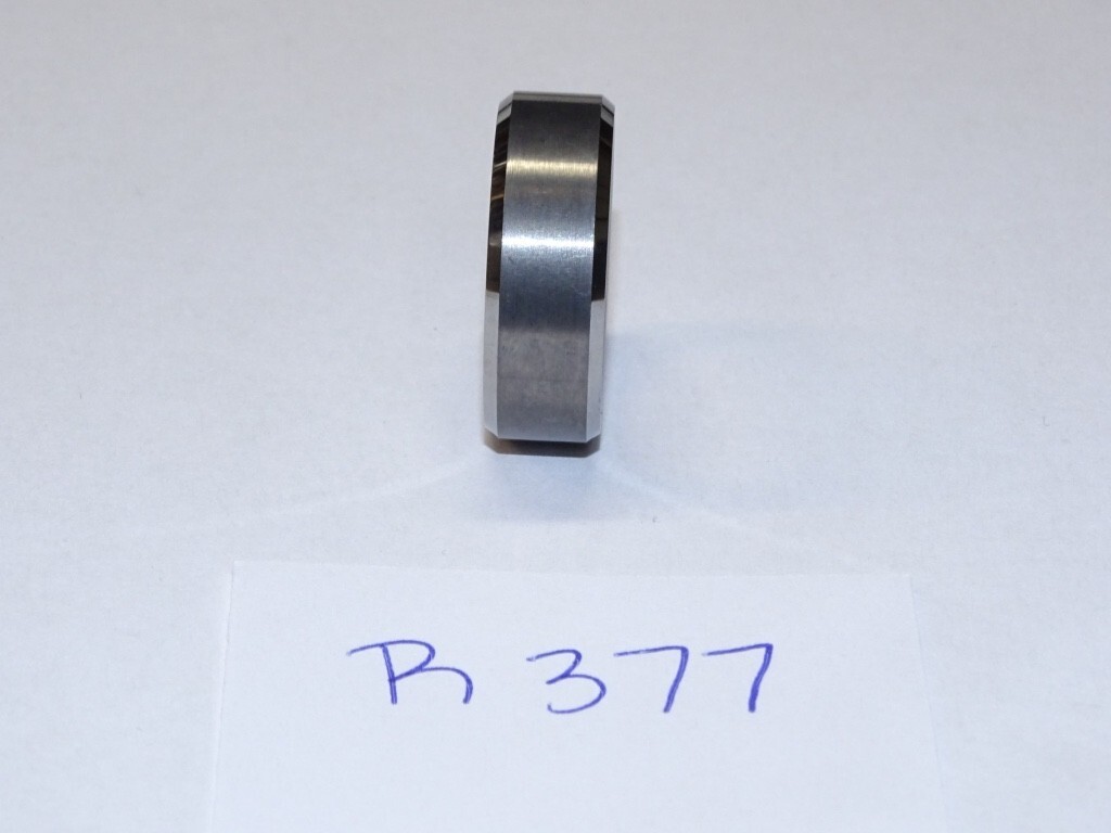 Triton Tungsten Carbide Wedding Ring 8mm Size 7-3/4 Silver w/ Raised Cntr #R377