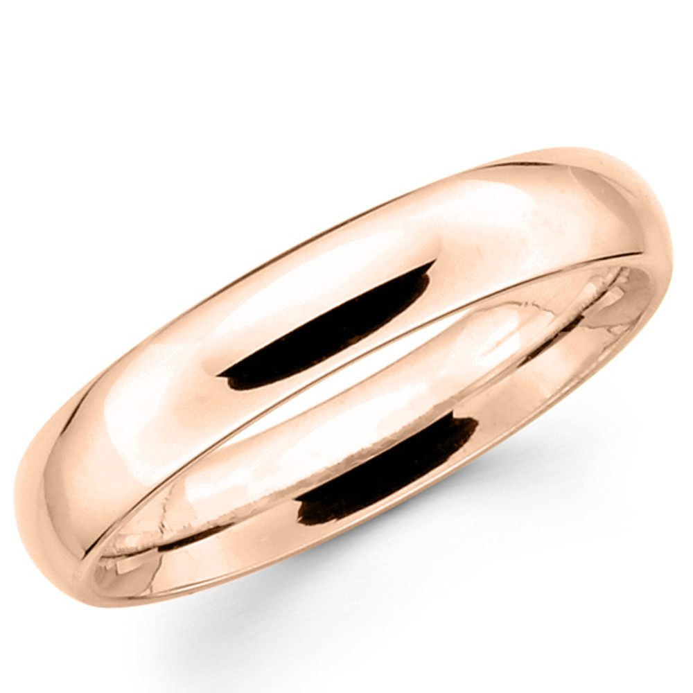 Solid 10K Rose Gold 2mm 3mm 4mm 5mm 6mm Comfort Fit Men Women Wedding Band Ring