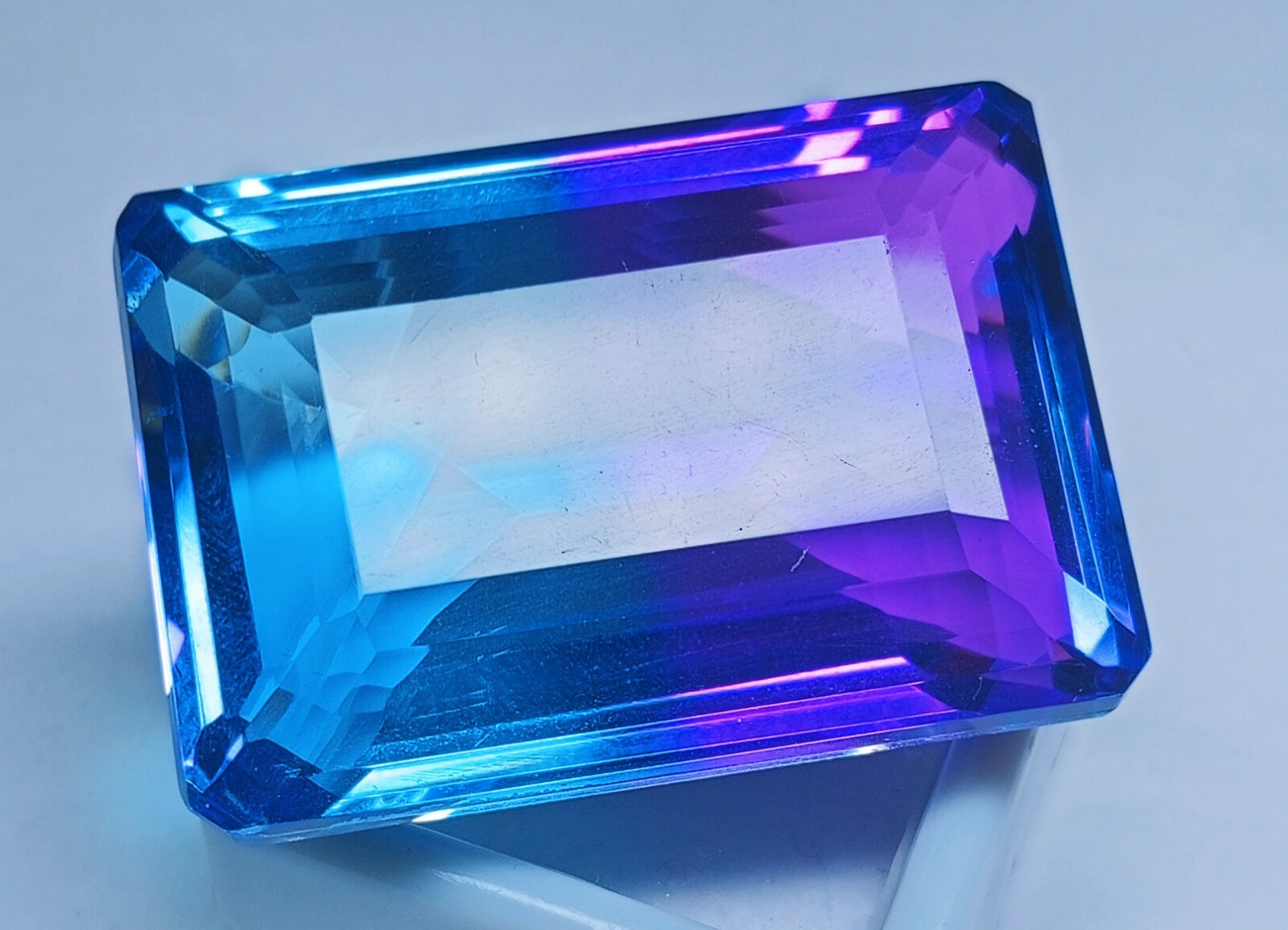 Flawless EGL Certified 111.90Ct Tourmaline Bi-Color Emerald Shape Loose Gemstone
