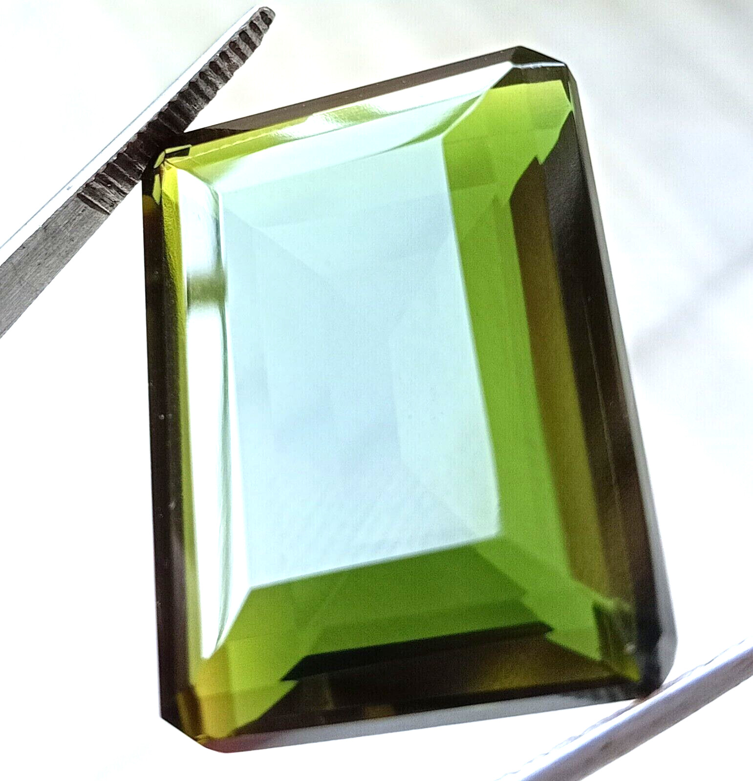 CERTIFIED 97.95 Ct GREEN TOURMALINE EMERALD CUT Stunning GEMSTONE KT137