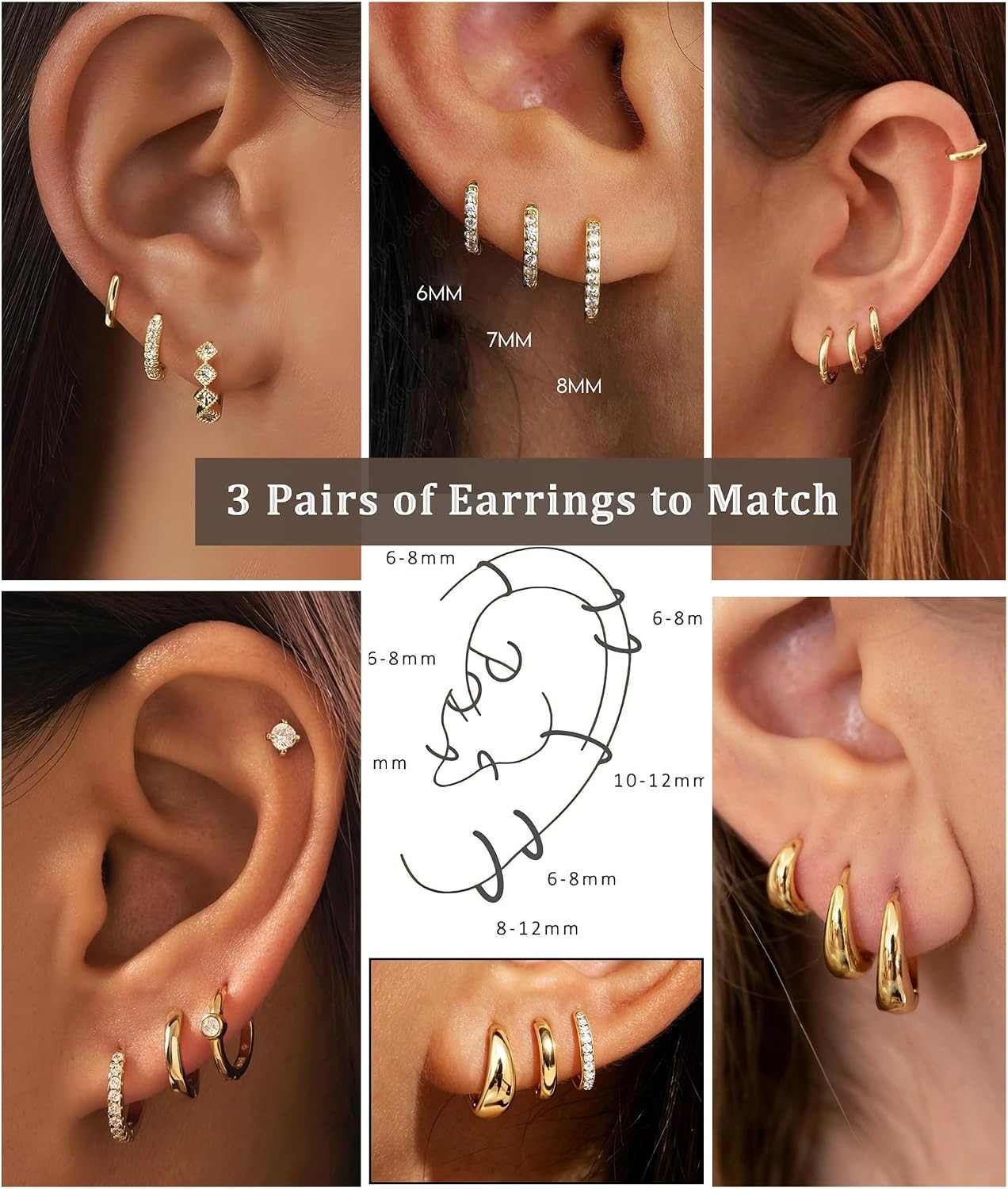 Jewelry for Her Gift 3 Pairs 925 Sterling Silver Earrings for Women Non Tarnish