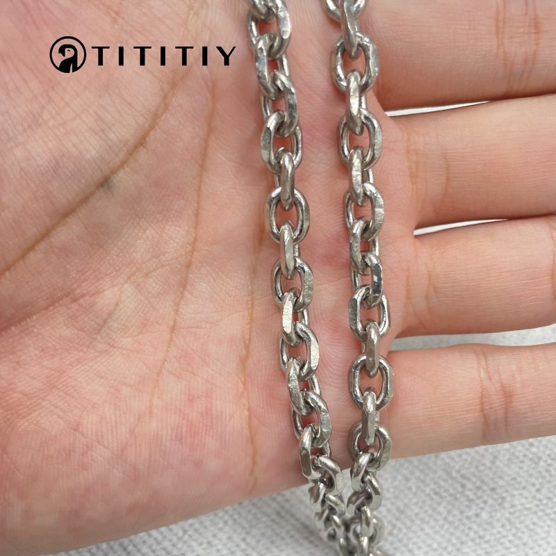 New Pure Titanium Necklace A Beautiful Ice Crystal Necklace 7mm Anti-allergy