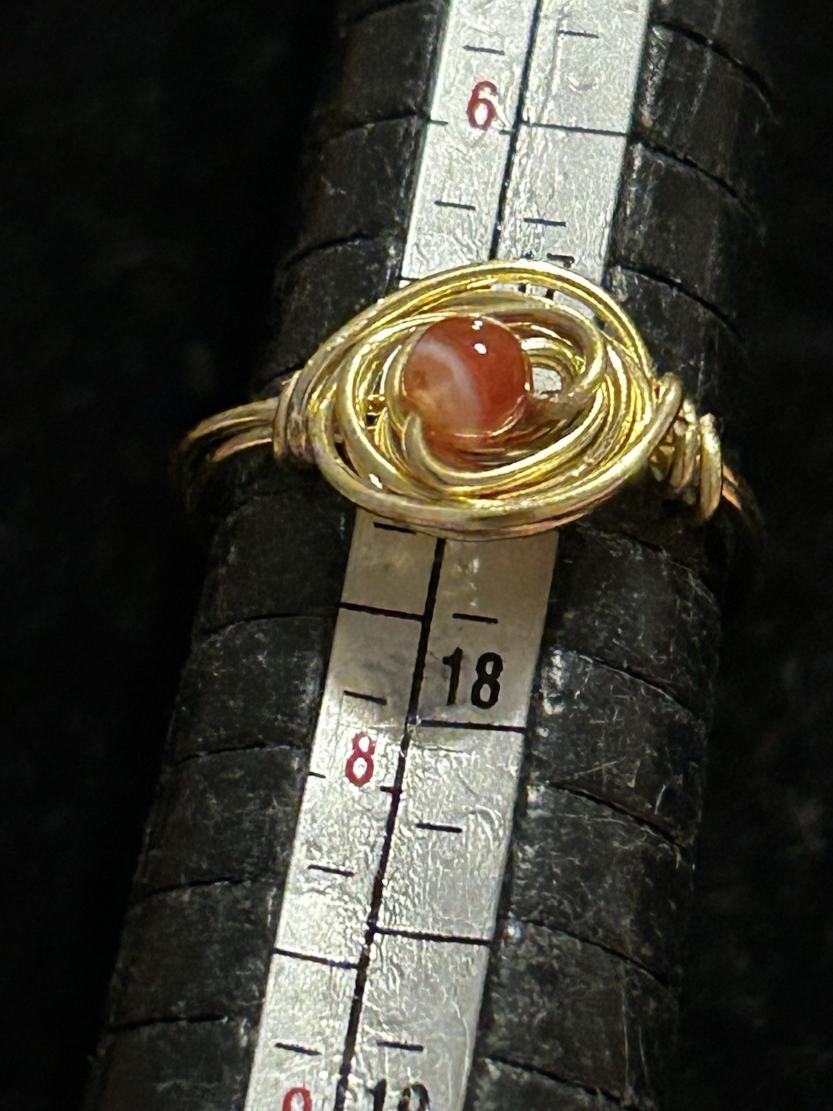 Wire Wrapped Ring Carnelian Stone