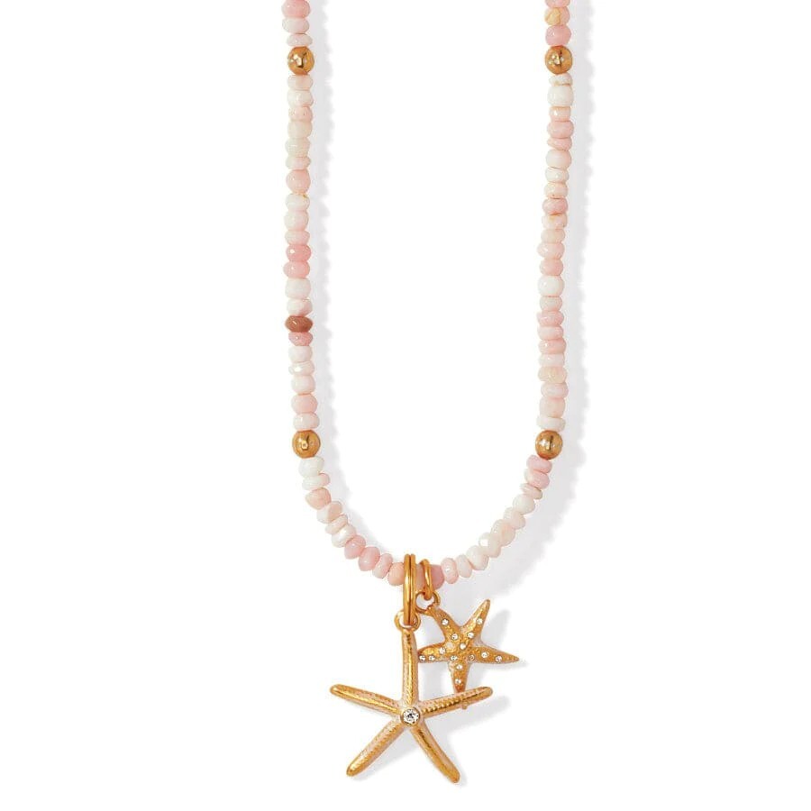 NWTag Brighton PARADISE COVE STARFISH Pink Gold Crystals Necklace MSRP $160