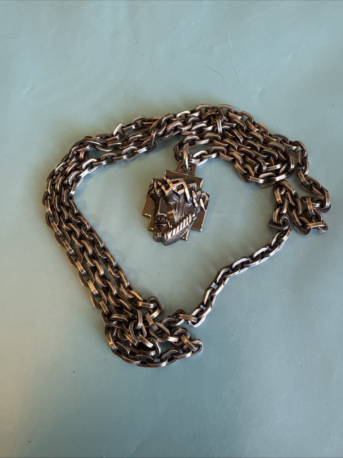 Sterling Silver Crown of Thorns Christ Head Cross Pendant On Silver Chain