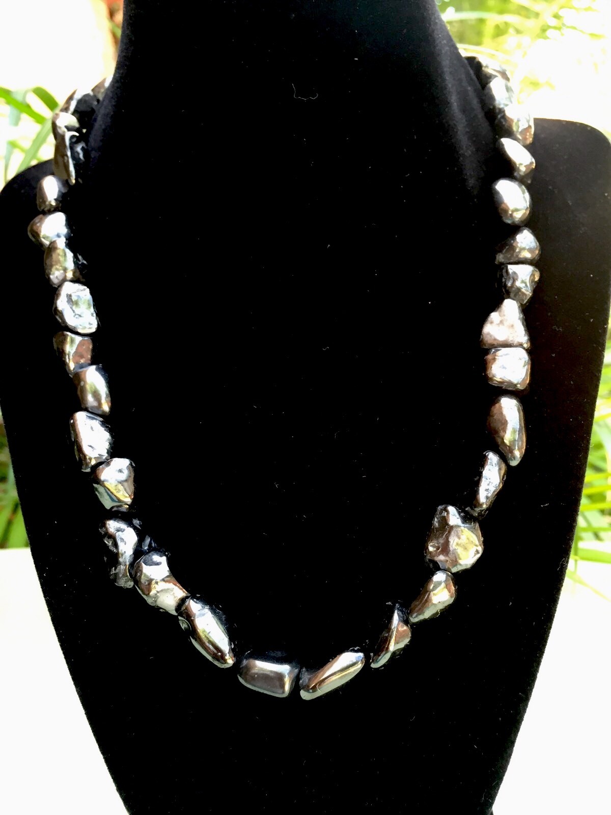 Elite Shungite Necklace Noble Tumbled Shungite Nugget Necklace Chain Karelia.