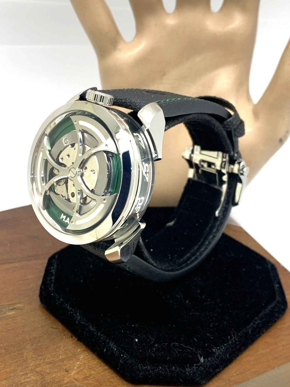 MB&F M.A.D Edition Men’s Watch Swiss Automatic Green Skeleton Dial Rubber Strap