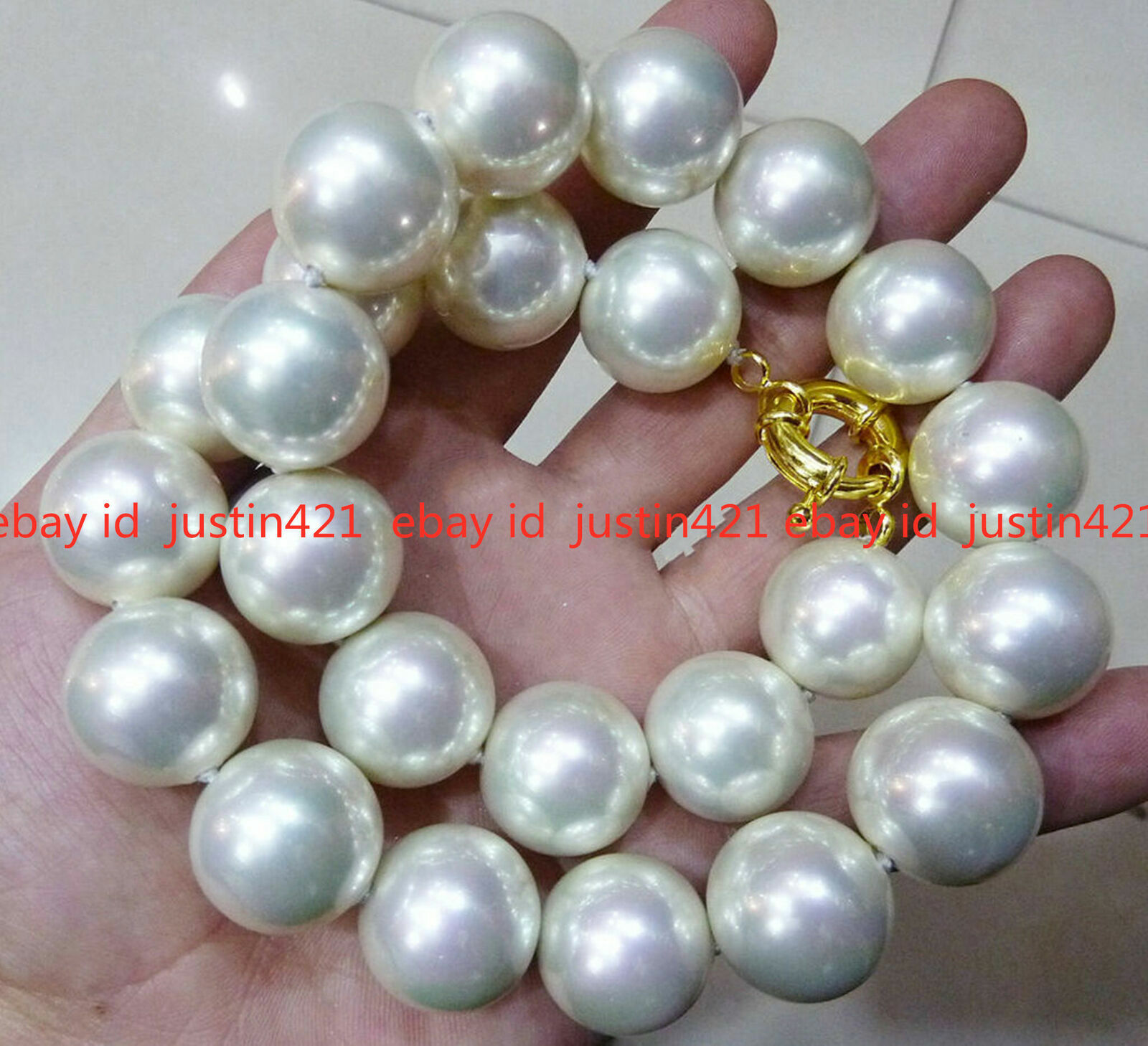 Long 21 inches Rare Huge 20mm White south sea Shell Pearl Necklace AAA+