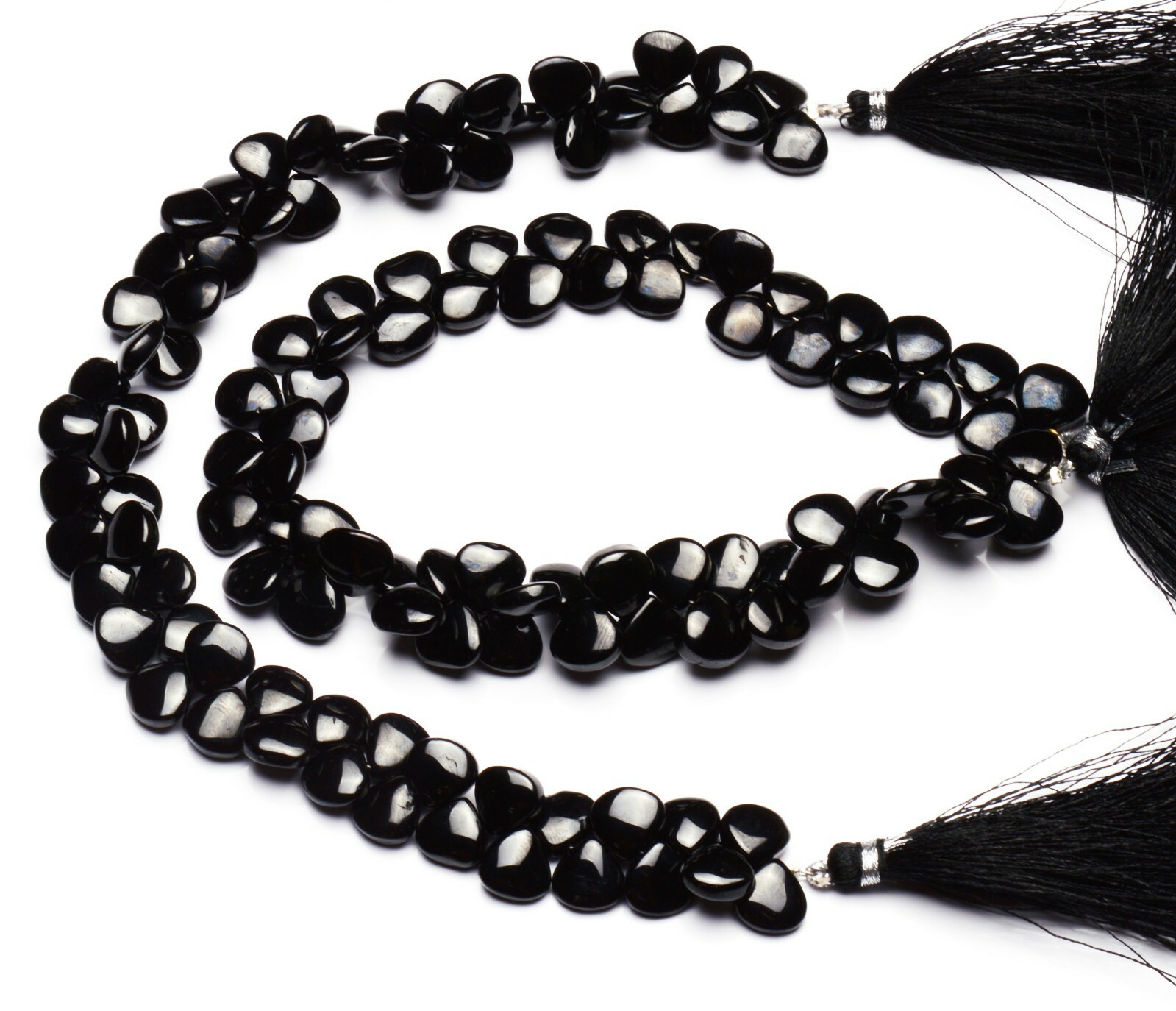 Natural Gem Black Spinel Smooth 10MM Approx Size Heart Shape Briolettes 10″