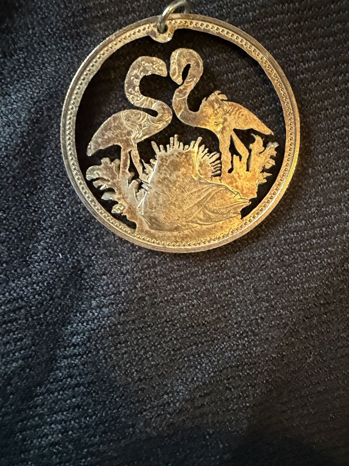 Silver Vintage Bahamas Cut Coin Pendant 1966 See Pictures Details