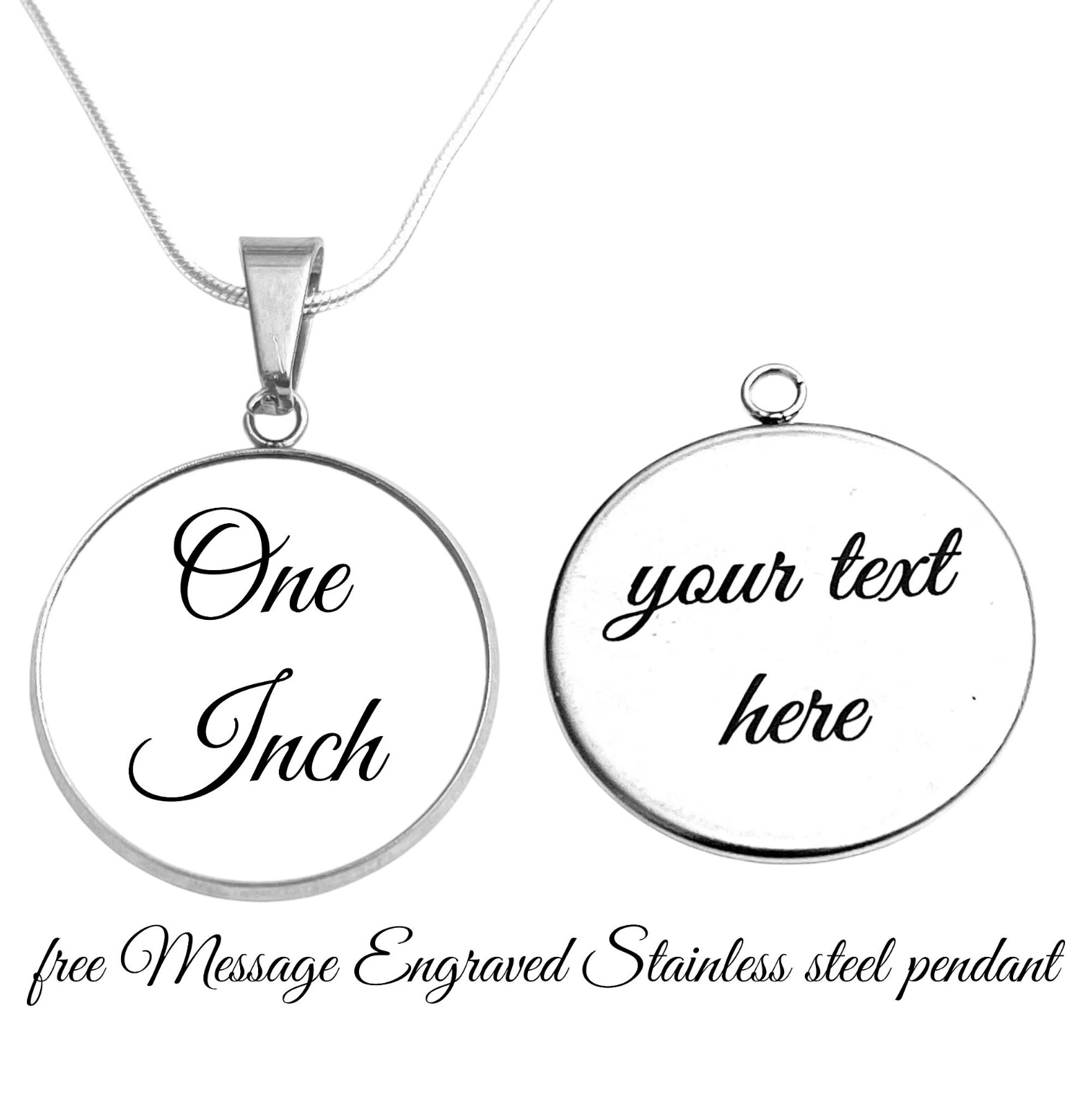 Siberian Husky DOG Art Print S. Steel Necklace Free Engraved message on back