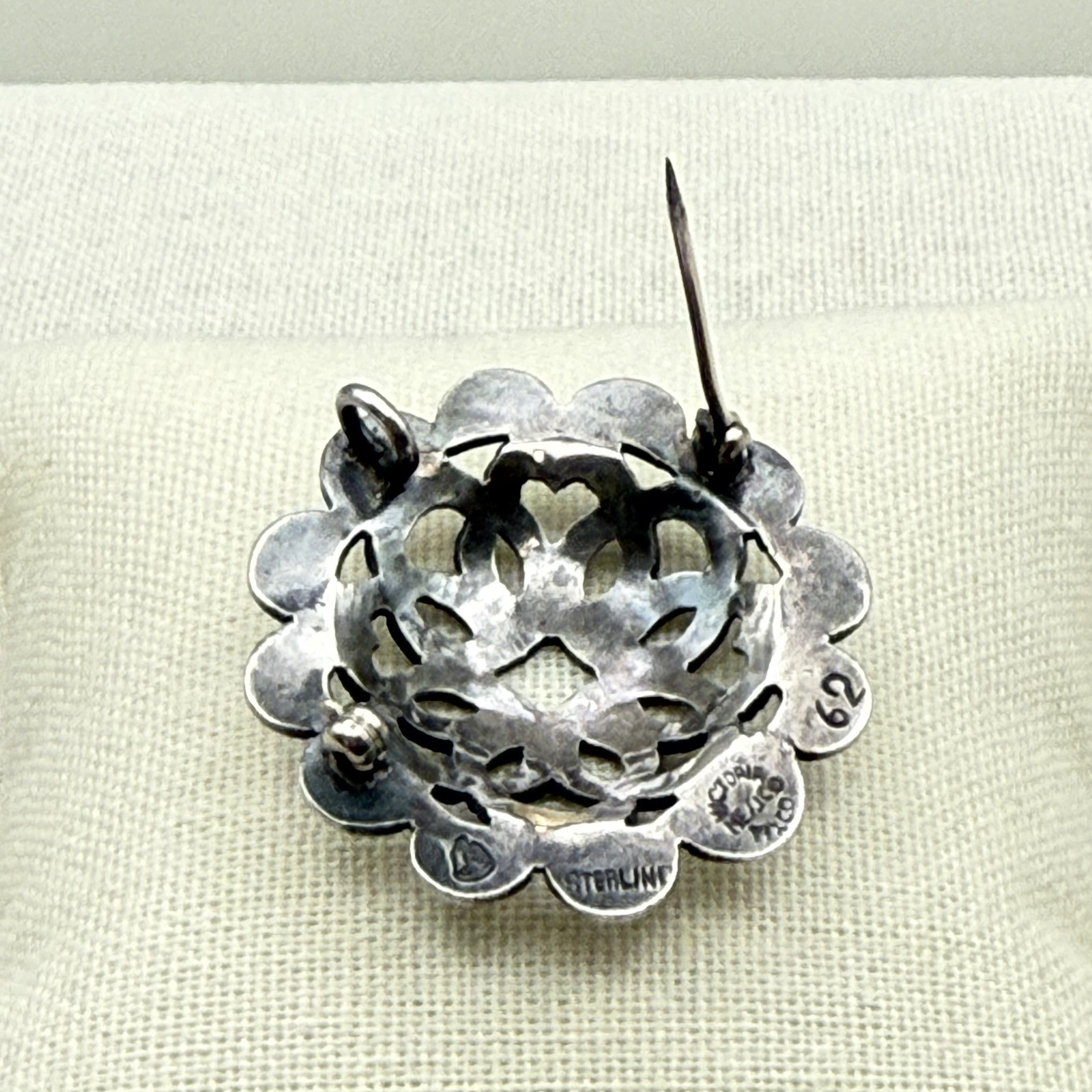 Vintage Mexico Taxco Brooch Pendant Victoria Sterling Silver Eagle 12 MCM