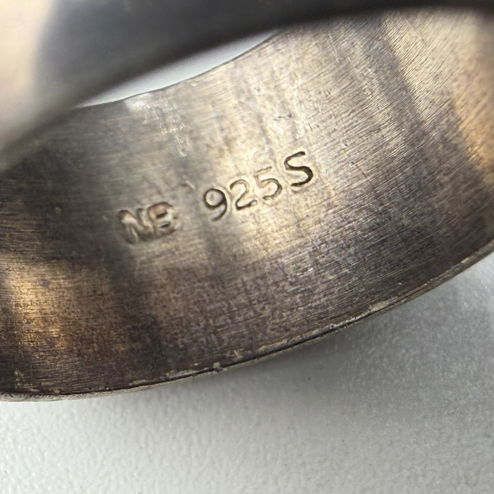 Vintage NB Sterling Silver 10mm Wide Simple Plain Cigar Band Size 5 Ring 6.4g