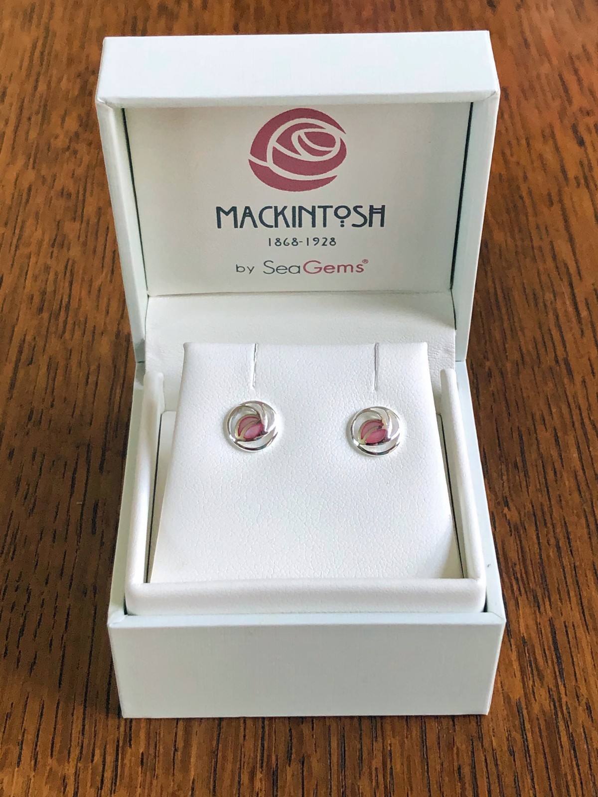 Sea Gems Mackintosh Rose Mother of Pearl Sterling Silver Stud Earrings w/ Box