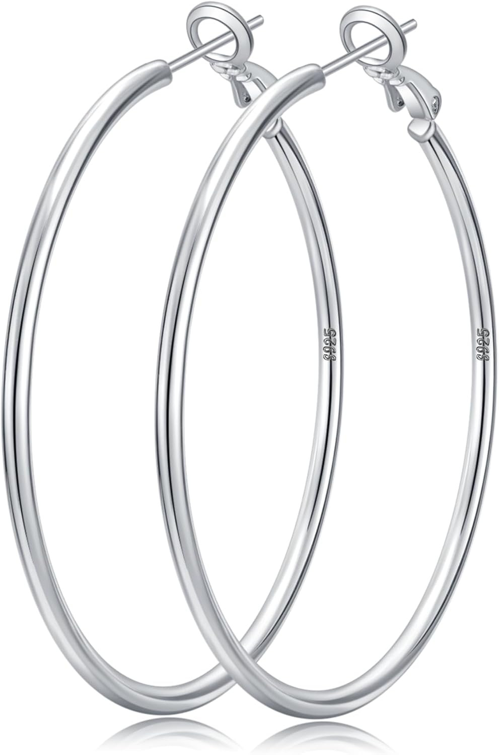 2Mm Wide 925 Sterling Silver Hoop Earrings for Women Hypoallergenic Lightweight