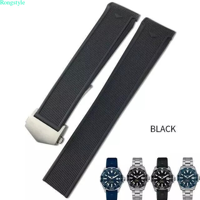 Rubber Silicone Band Strap For Tag Heuer CARRERA AQUARACER Series Watch 20/22mm