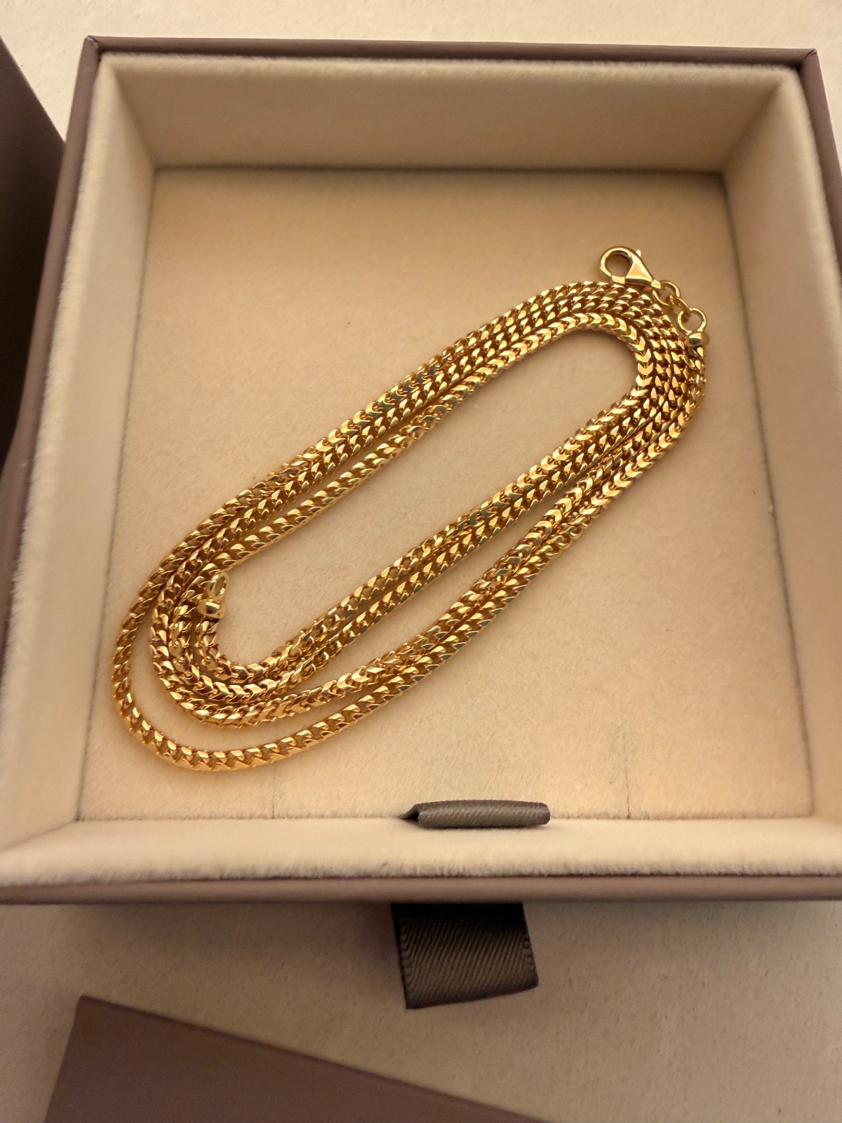 18K Solid Yellow Gold Franco Curb link chain…28 inches…2.5mm..30 grams…NEW!