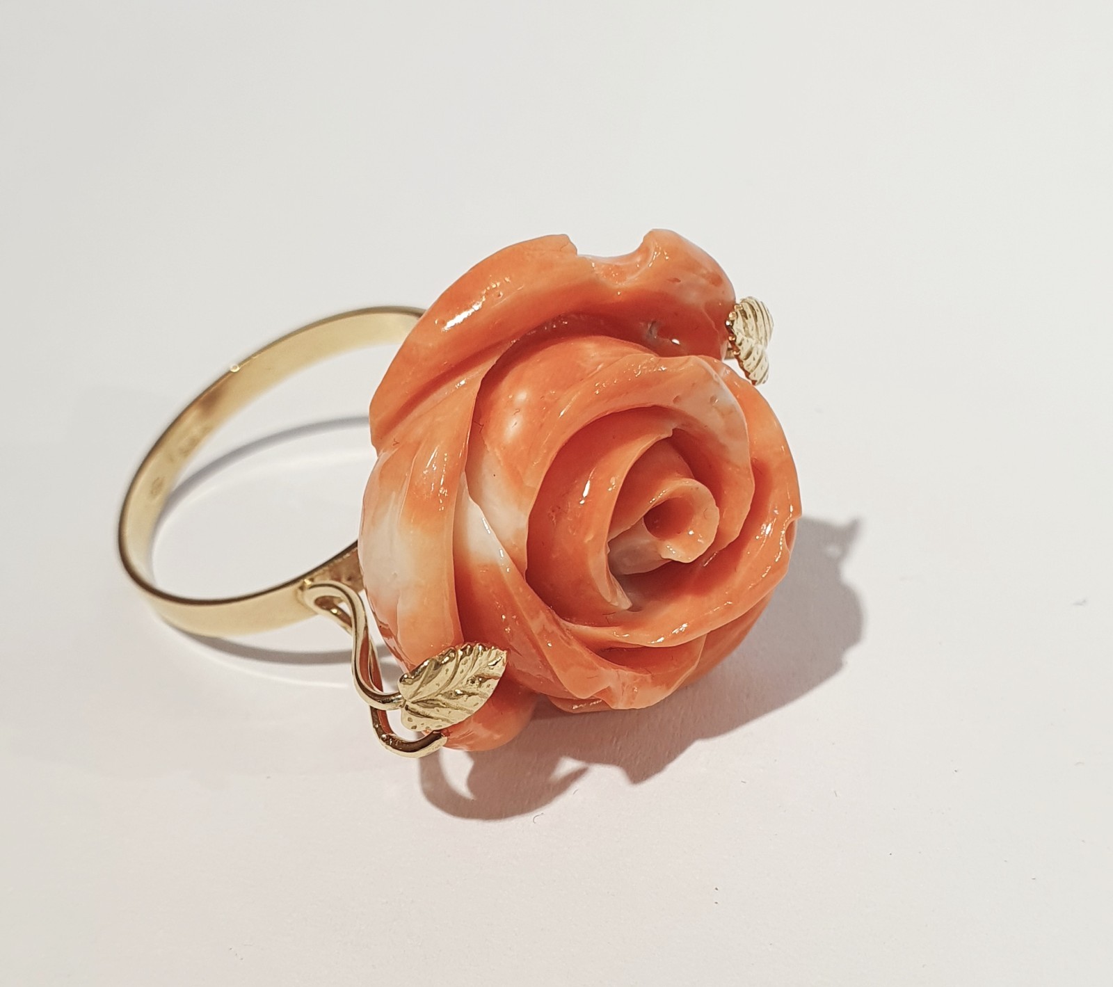 Gold and Coral Ring