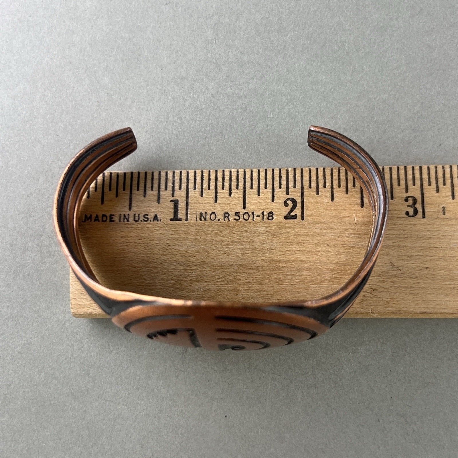 Vintage Bell Trading Copper Cuff Bracelet Maze Southwestern q3z