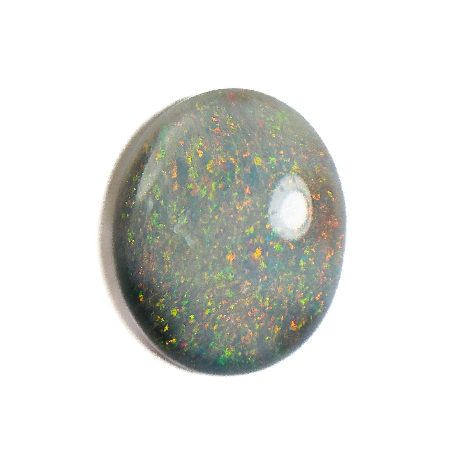 Semi Black Opal Multicolour 21x17x5.5 Cabochon Oval 11.90 Carat OPAL115