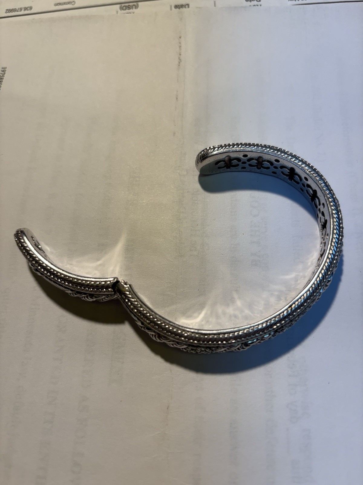 Judith Ripka Sterling Silver CZ Diamonique Hinged Cuff Bracelet