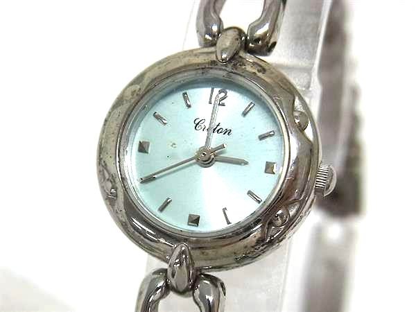 CROTON RT-134L SS Water Resistant Watch Ladies Silver x Light Blue DM9955