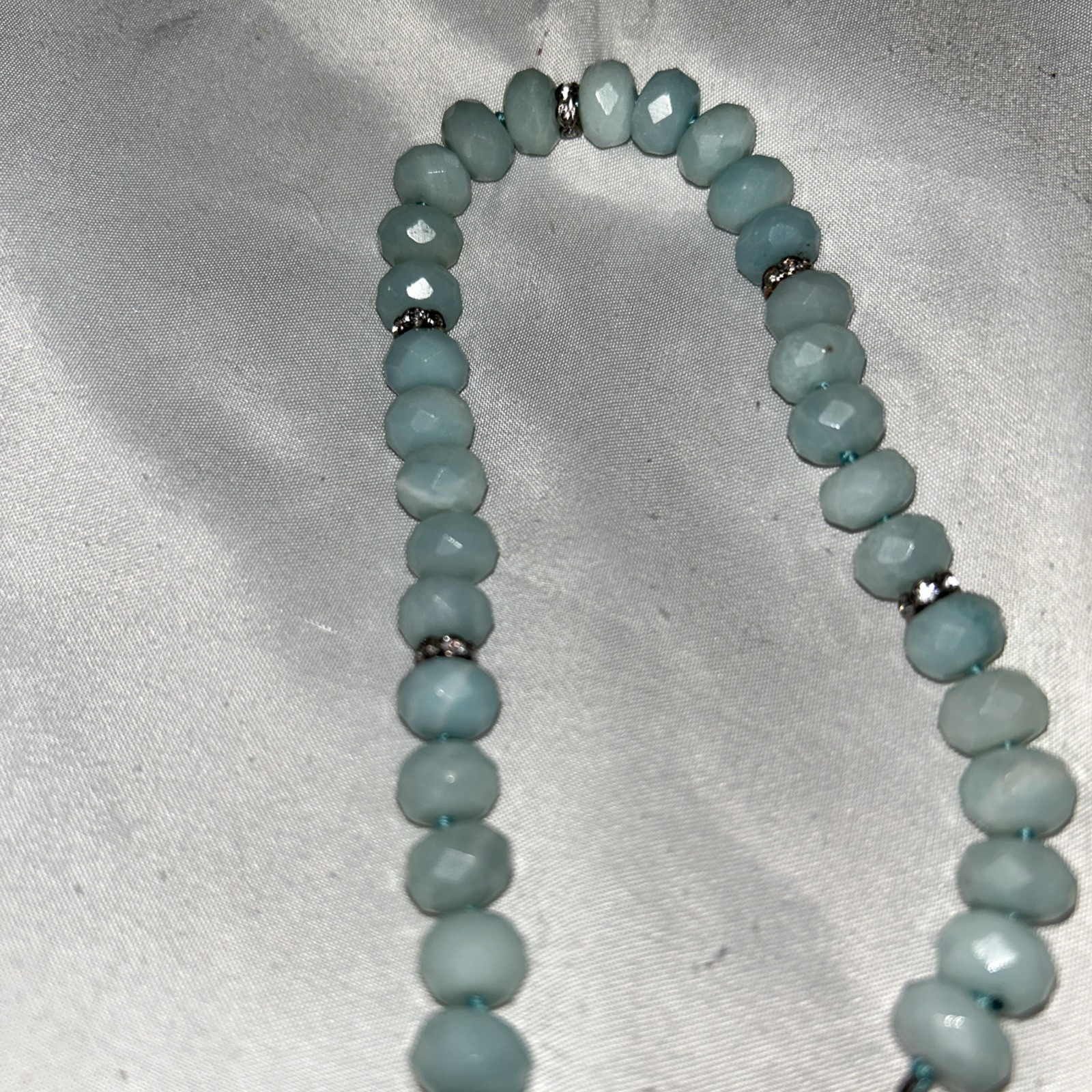 Dillards 14” Amazonite Turquoise Faceted Roundel Beads Necklace