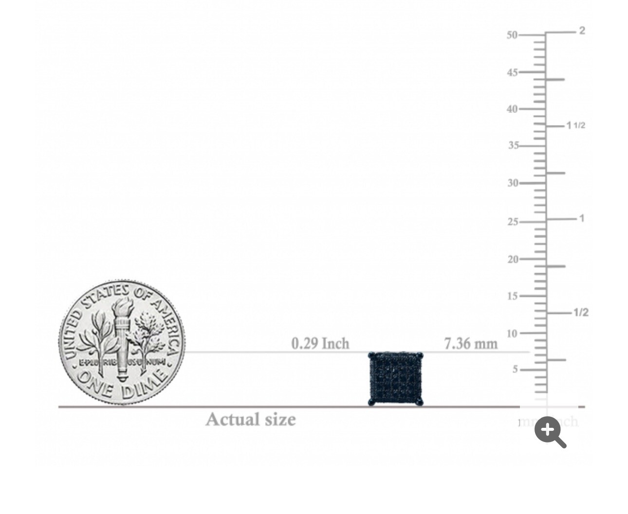 0.25 Carat (Ctw) Blue Diamond Mens Iced Stud Earring 1/4 CT (Only 1Pc) Single