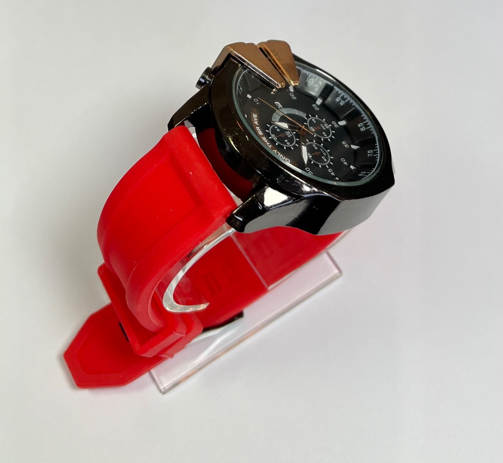 Diesel YF-158 WATCH 10 Bar Only The Brave Red Black New Battery