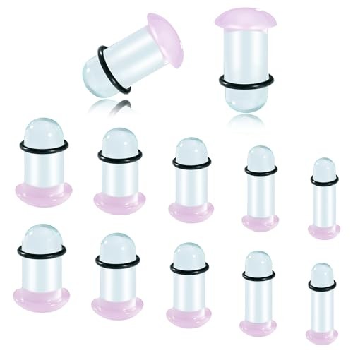 Glass Ear Stretching Kit 0.5mm Increment Gauges 16G – 00G 6mm-8mm (2g-0g) Pink