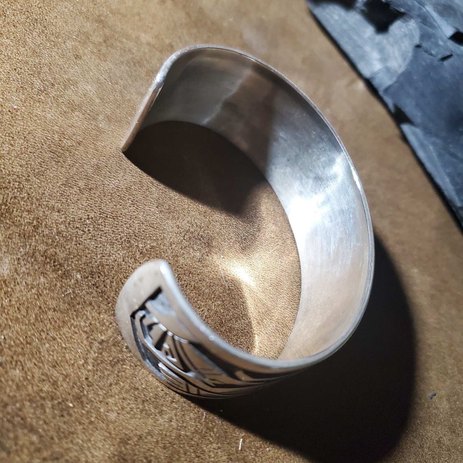 Zuni GEORGE PHILLIPS Overlay Kokopelli Stars/ Moon Cuff Size 7.25 In. NEW