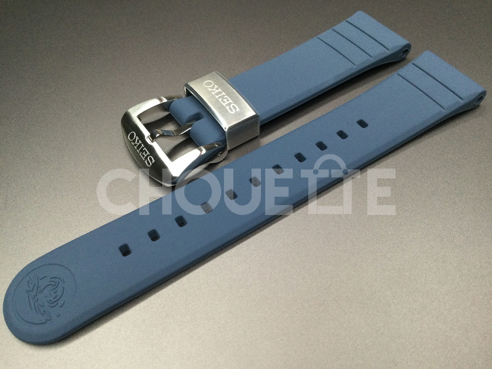 OEM Seiko King Turtle SRPF77 Dark Manta 22mm Blue Silicone Rubber Watch Strap