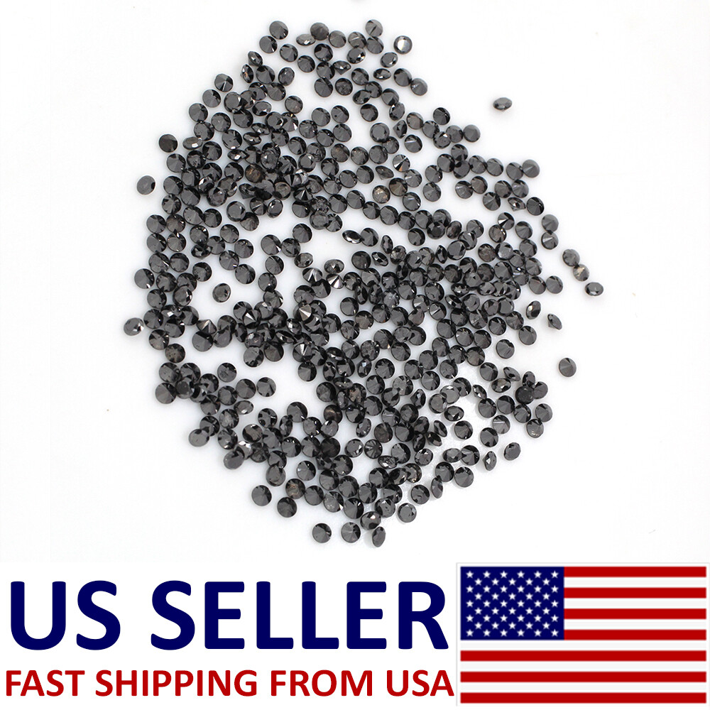 Natural Loose Diamond Round Black Color I3 Clarity 100 Pcs