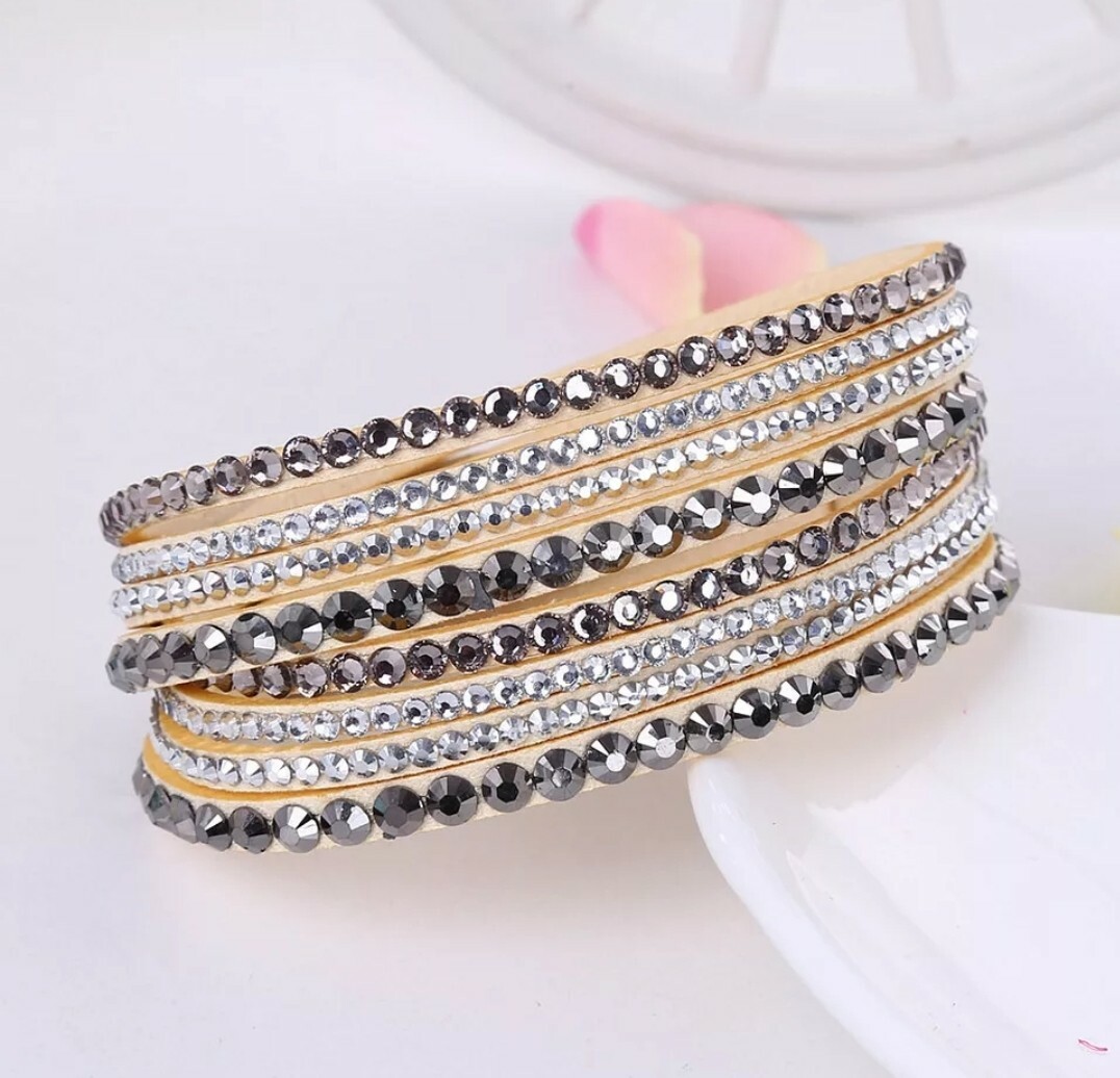 Fashion Jewelry Rhinestone Crystal Wrap Multi Layer Women’s Bracelets 38-2