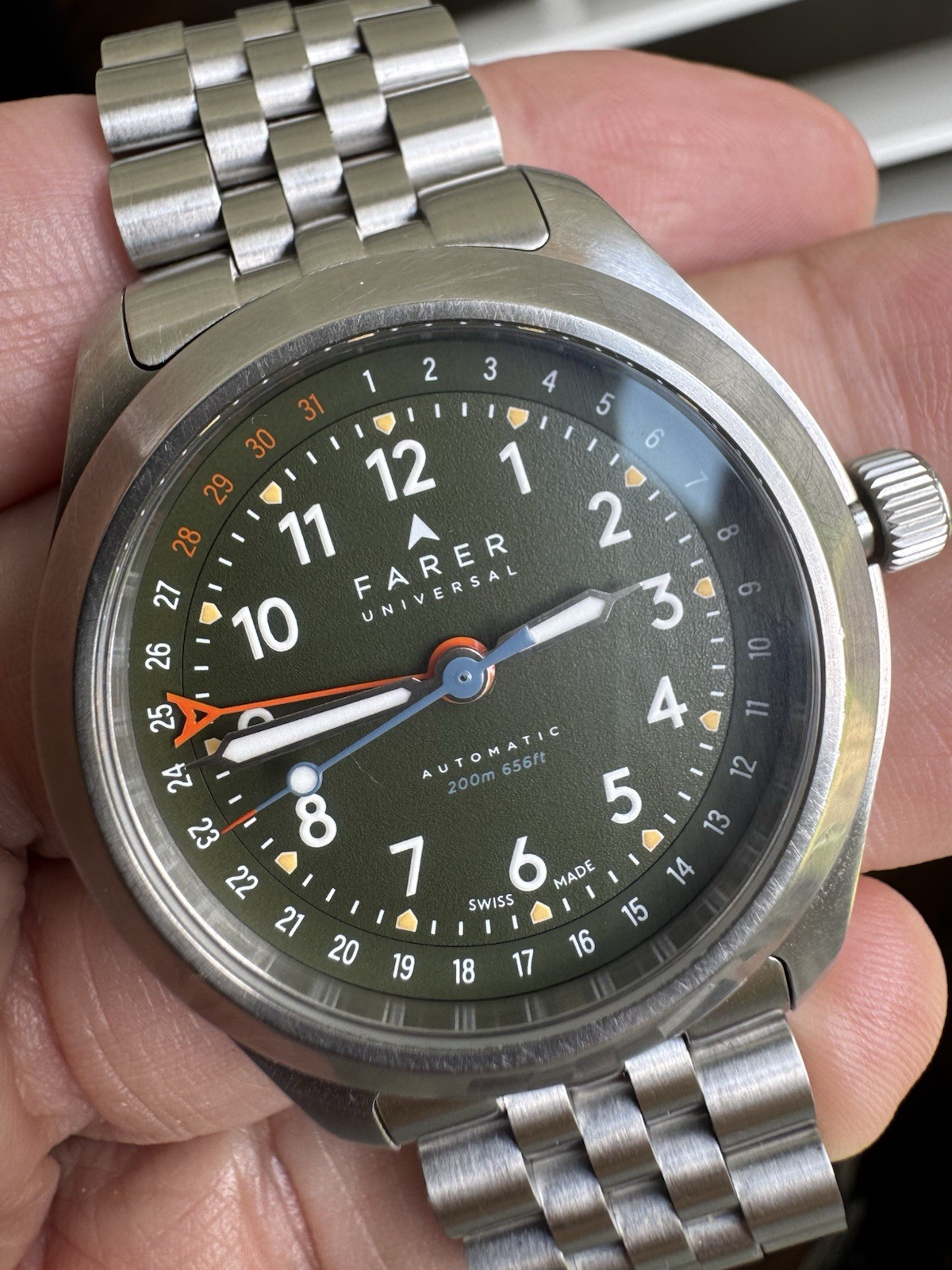 Farer Exmoor Field Automatic Pointer Date – Full Kit w/Bracelet & 3 Farer Straps