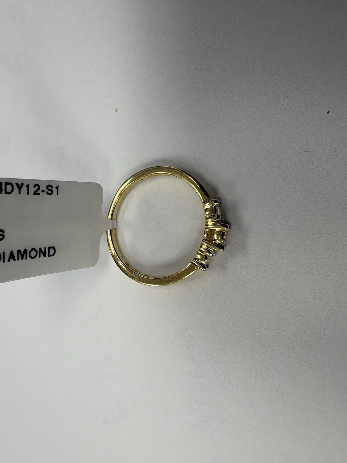 14k .999 sterling silver Gold plated Natural Round Diamond Ring 0.25ctw Sz 7