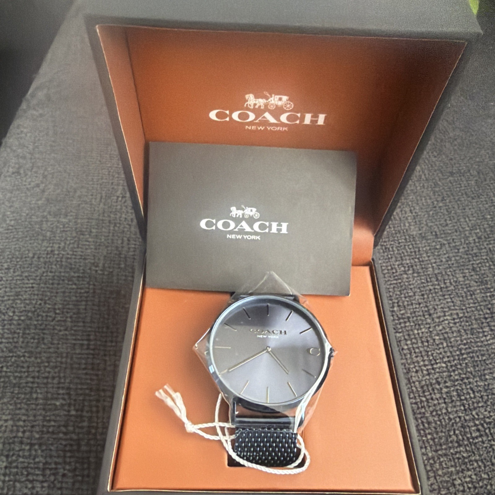 Coach Charles Men’s Watch Black Mesh Stainless Steel CA.124.2.34.1579 – new