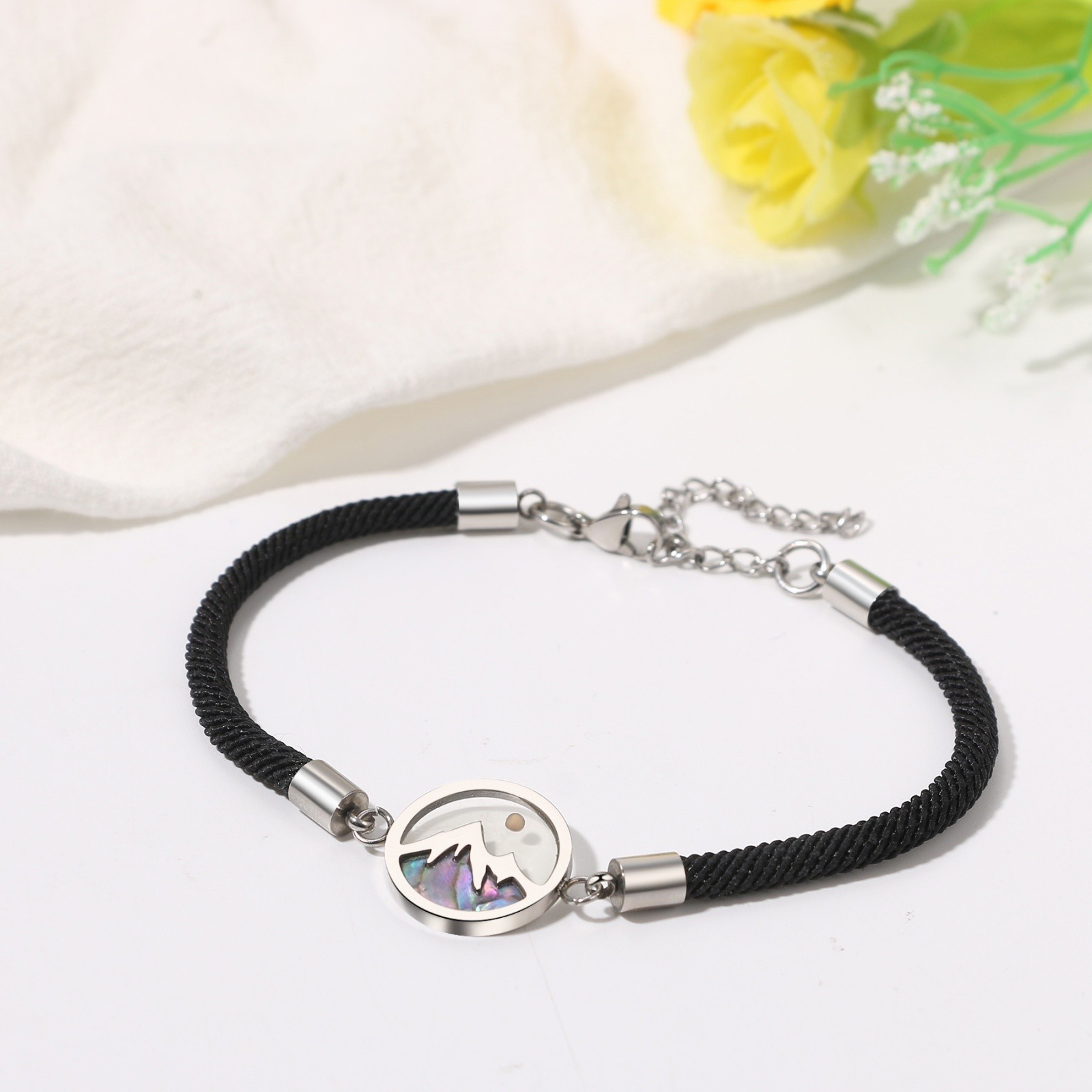 Women Mustard Seed Mountain Stainless Steel Bracelet Christian Religious Gift