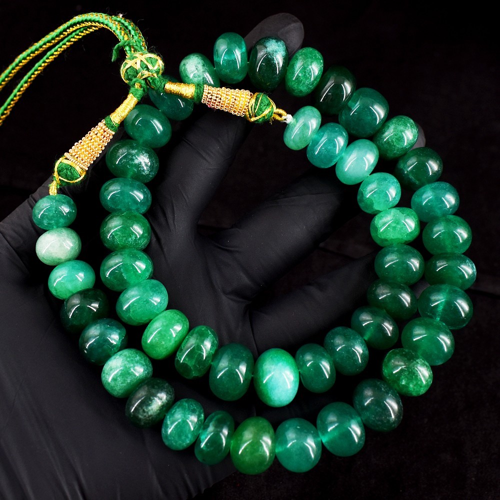 Green Emerald Very Attractive 700.00 Cts Beaded Best Necklace Jewelery RK 42E733