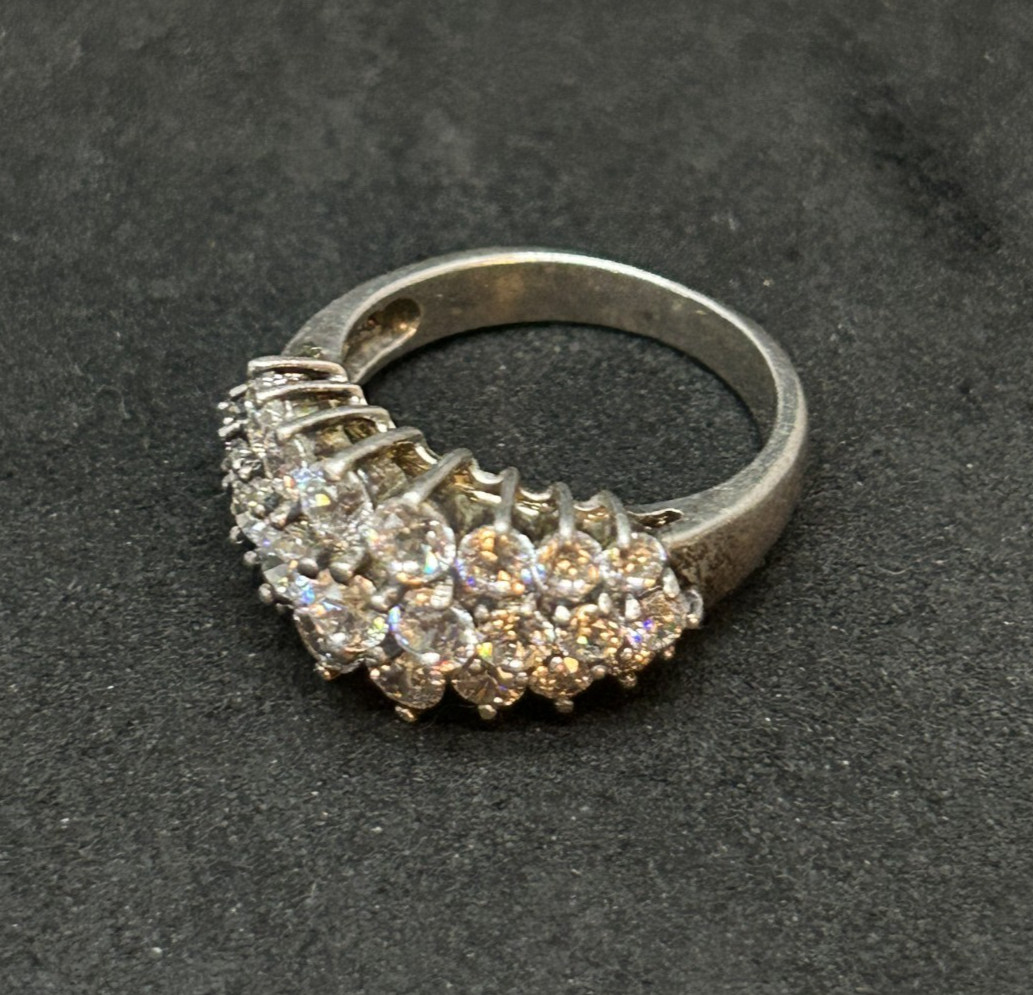 925 Sterling CZ Ring 10mm Sz 5.5 – 5.05g