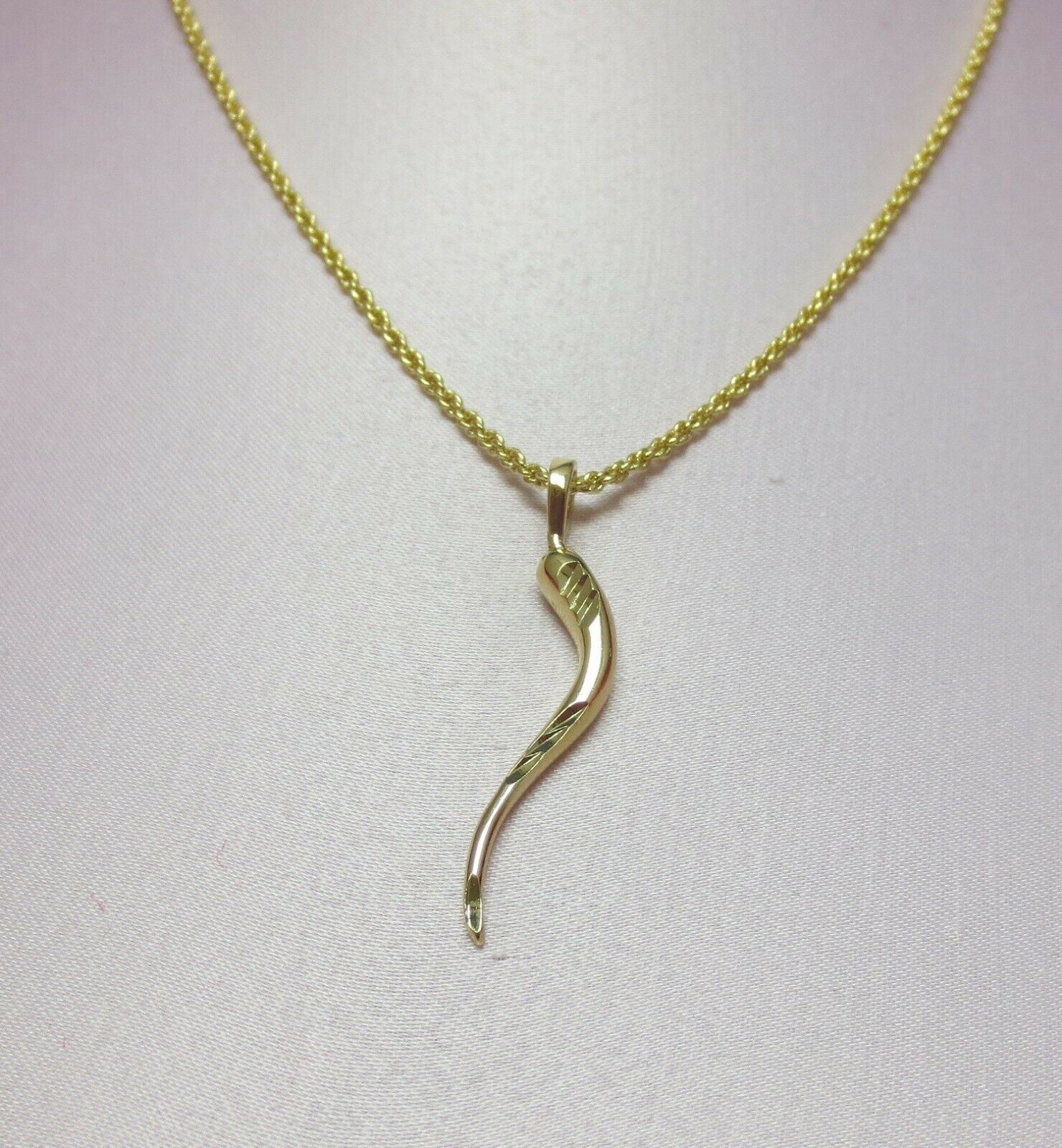 14 KT GOLD PLATED ITALIAN HORN CHARM WITH 16-30 INCH ROPE CHAIN SET- 2208
