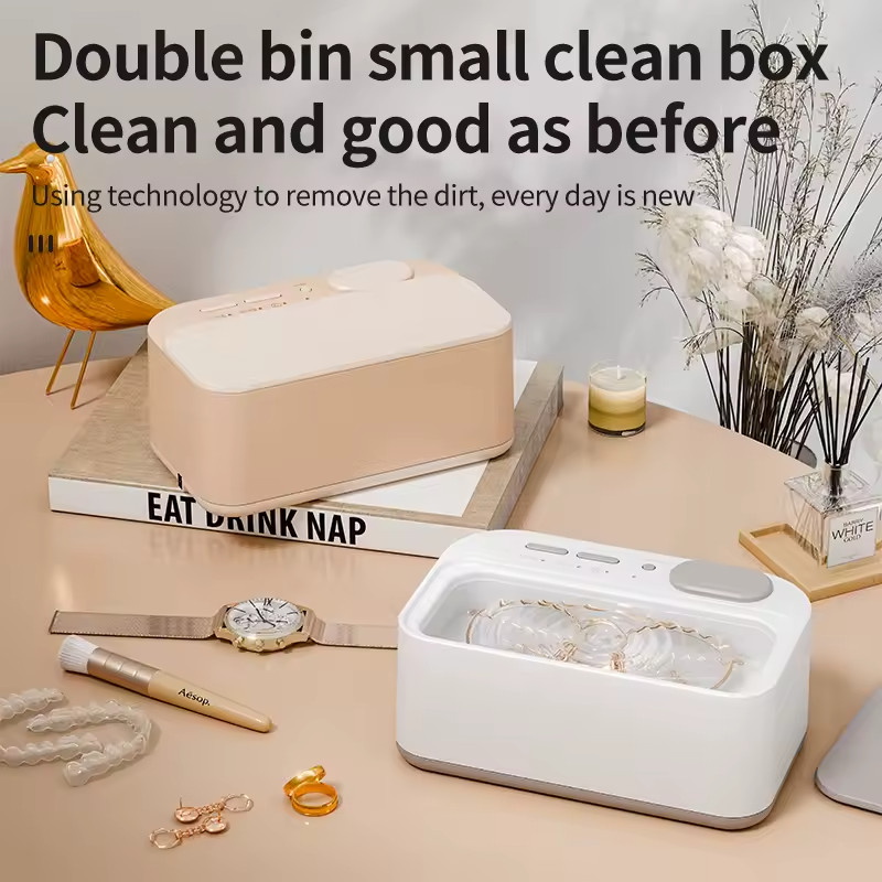 Ultrasonic Cleaner with Adjustable Timer Double Bin Jewelry Cleaning Machine