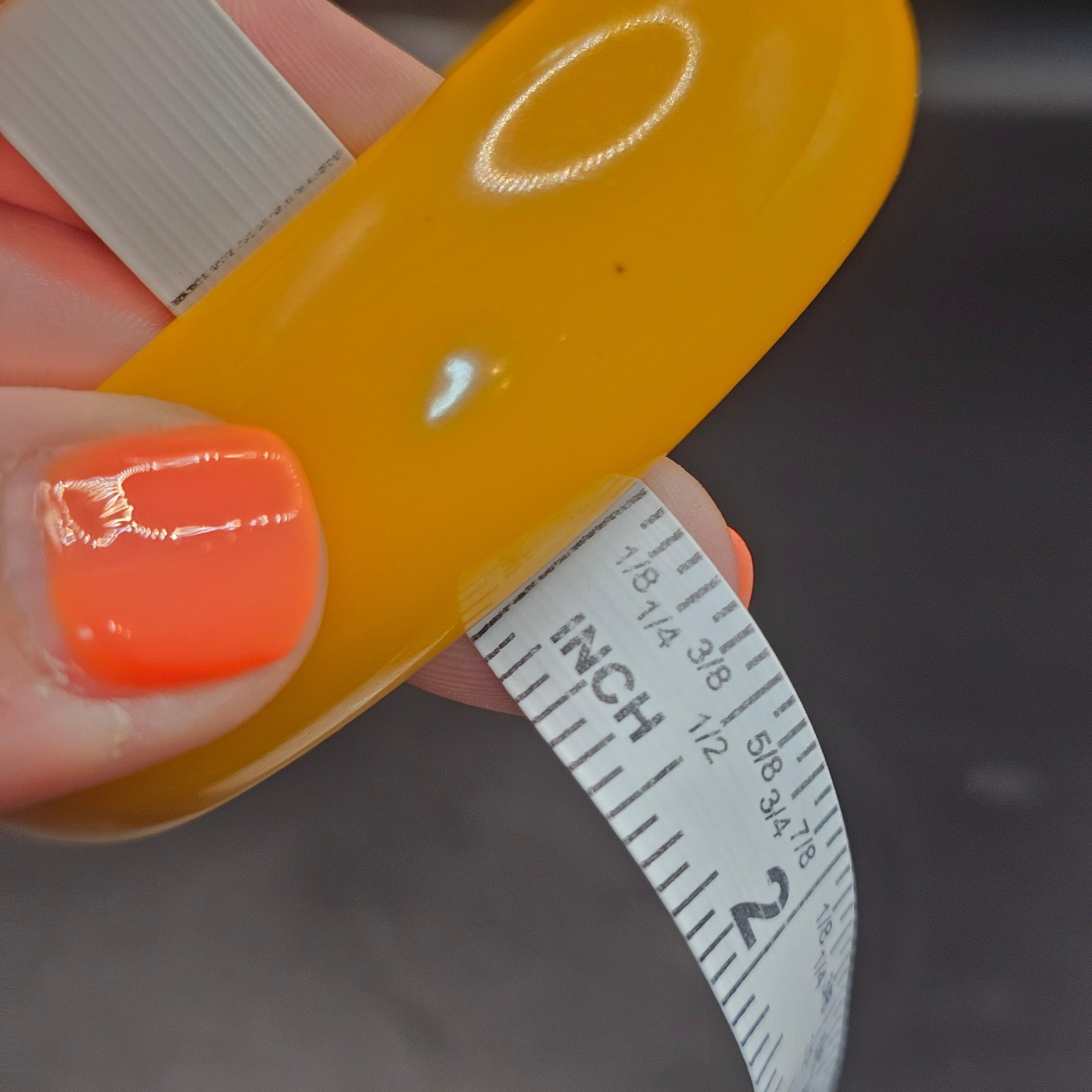 Vintage Egg Yolk Yellow Bakelite Bangle Bracelet Tested Chunky Dome 1″ Wide